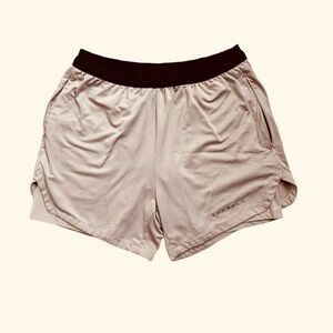 Men’s YoungLA jersey shorts size medium, 5 inch inseam tan